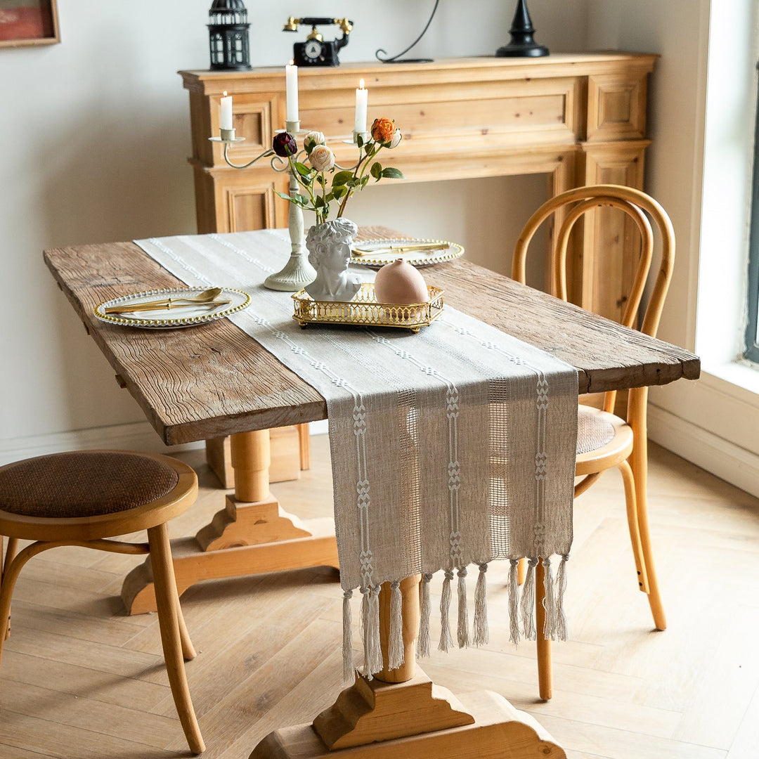 Bohemian Daydream Tassel Table Runner Collection -Table Runner- Delicors