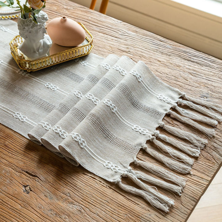 Bohemian Daydream Tassel Table Runner Collection -Table Runner- Delicors
