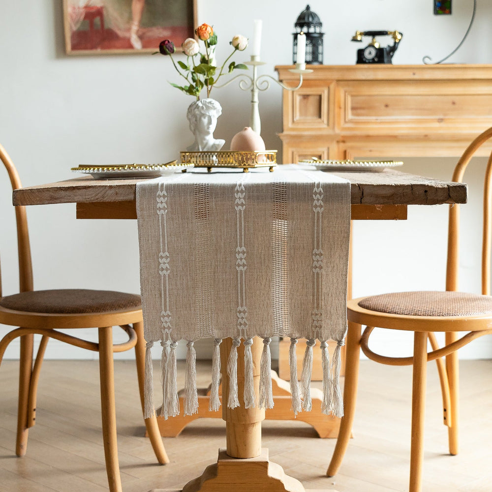 Bohemian Daydream Tassel Table Runner Collection -Table Runner- Delicors
