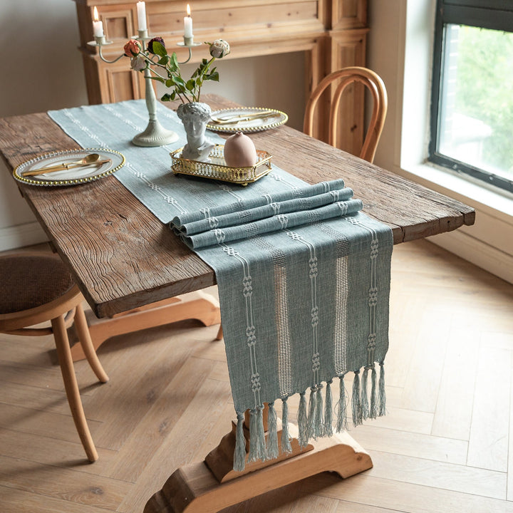 Bohemian Daydream Tassel Table Runner Collection -Table Runner- Delicors
