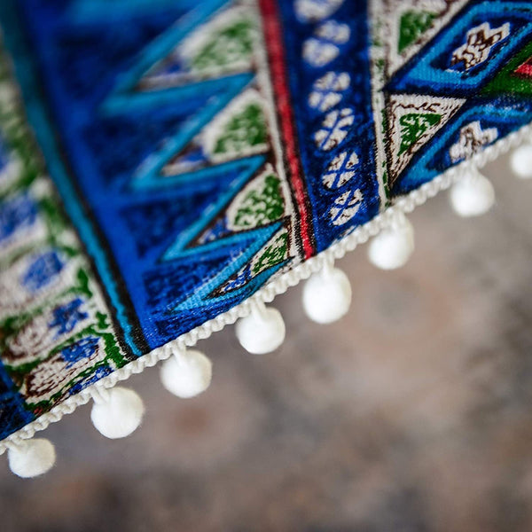 Bohemian Days Diamond Tassel Table Cloth Collection -- Delicors
