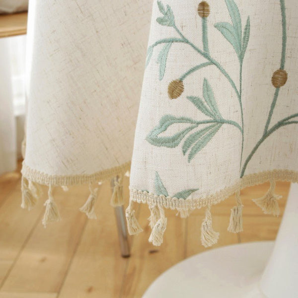 Breezy Round Tassel Table Cloth Collection -Table Cloth- Delicors
