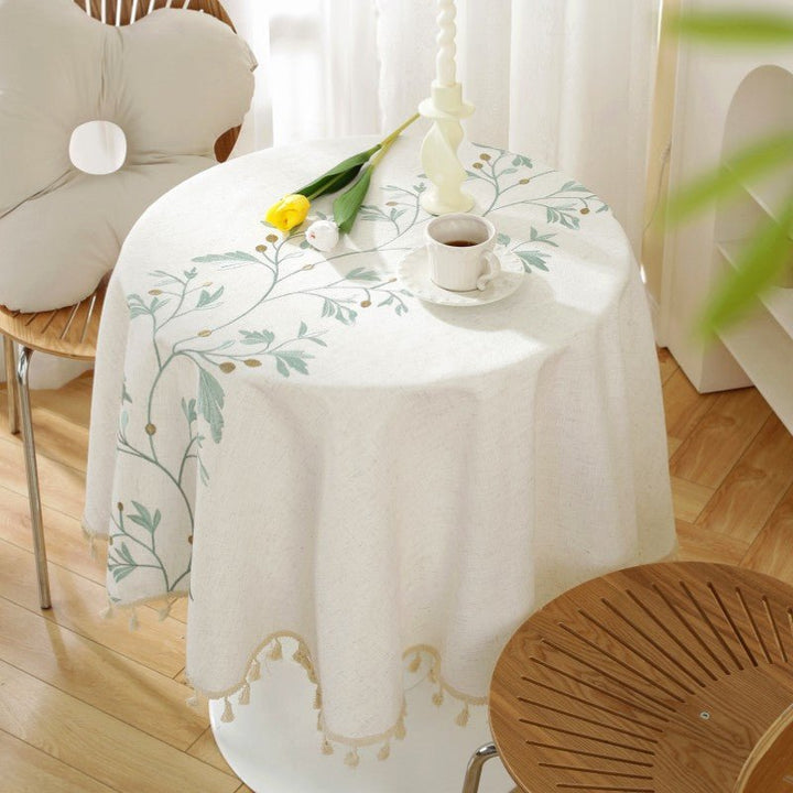 Breezy Round Tassel Table Cloth Collection -Table Cloth- Delicors