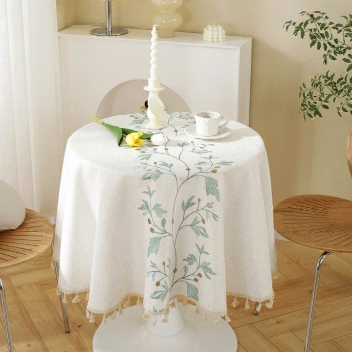 Breezy Round Tassel Table Cloth Collection -Table Cloth- Delicors