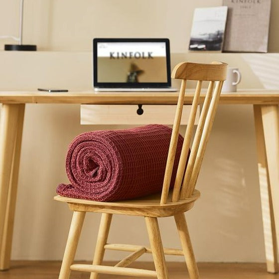 Brick Red Waffle Throw -- Delicors