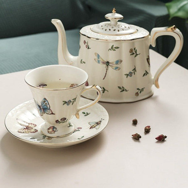Butterfly Tea Cup & Pot Collection -Dinnerware- Delicors