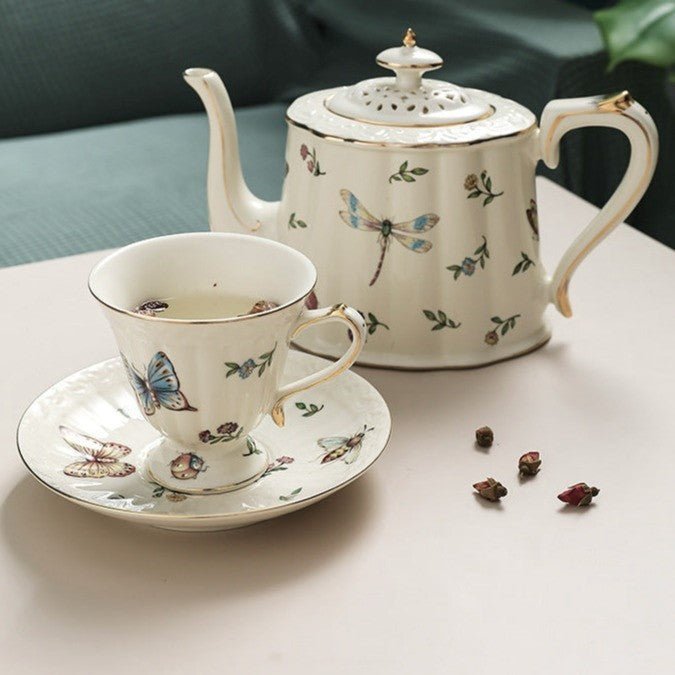 Butterfly Tea Cup & Pot Collection -Dinnerware- Delicors