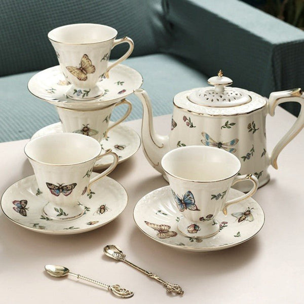 Butterfly Tea Cup & Pot Collection -Dinnerware- Delicors