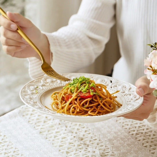 Ceramic Lace Plate -Dinnerware- Delicors