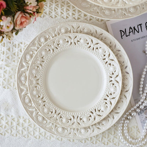 Ceramic Lace Plate -Dinnerware- Delicors
