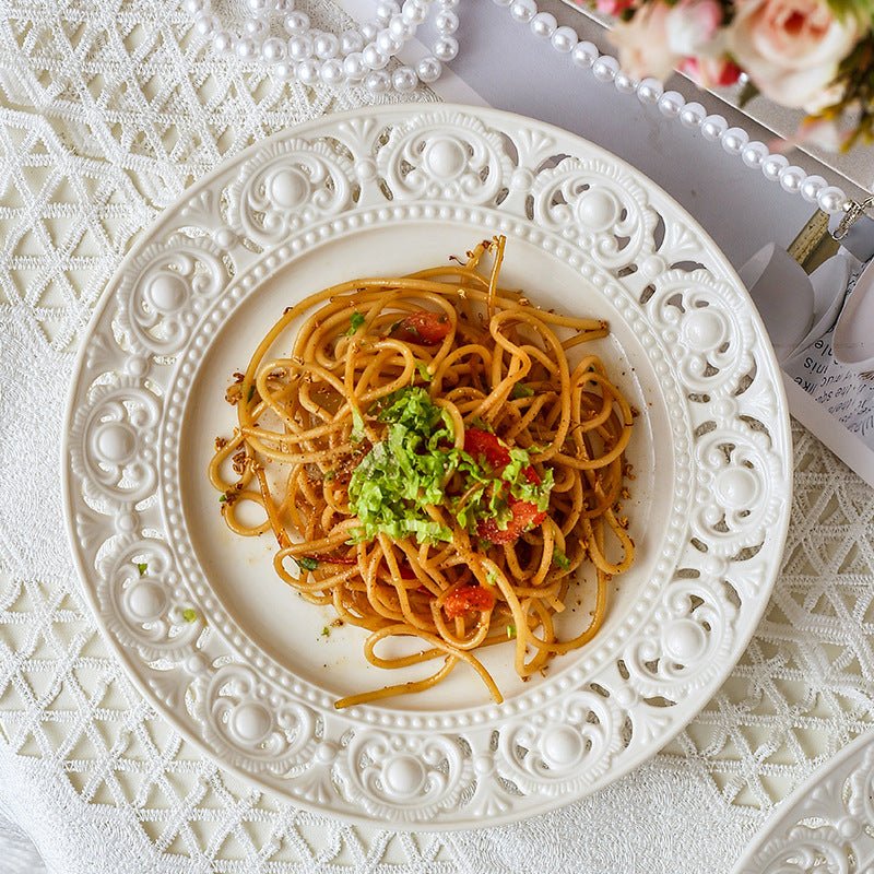 Ceramic Lace Plate -Dinnerware- Delicors