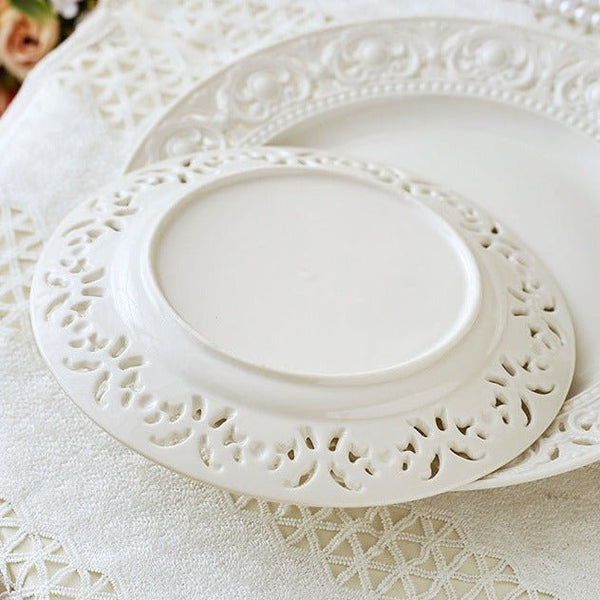 Ceramic Lace Plate -Dinnerware- Delicors