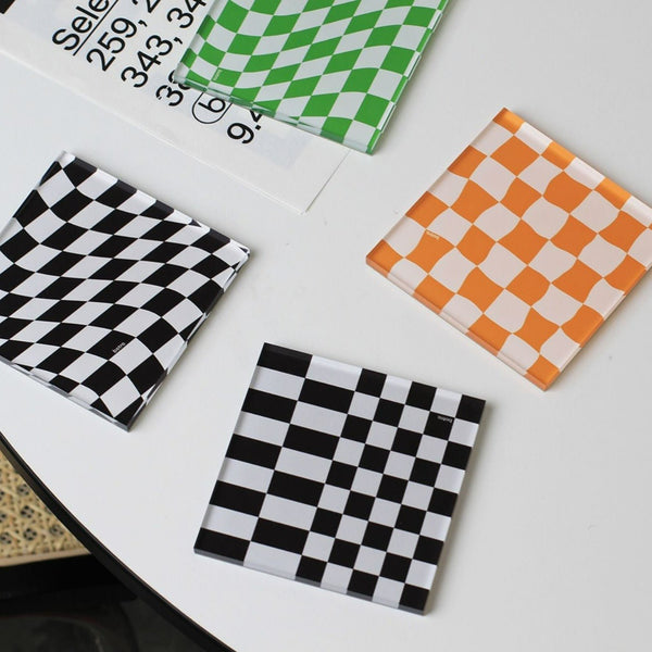 Checkerboard Fun Acrylic Coaster Collection -Coasters- Delicors