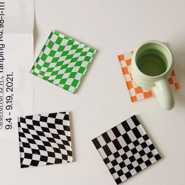 Checkerboard Fun Acrylic Coaster Collection -Coasters- Delicors
