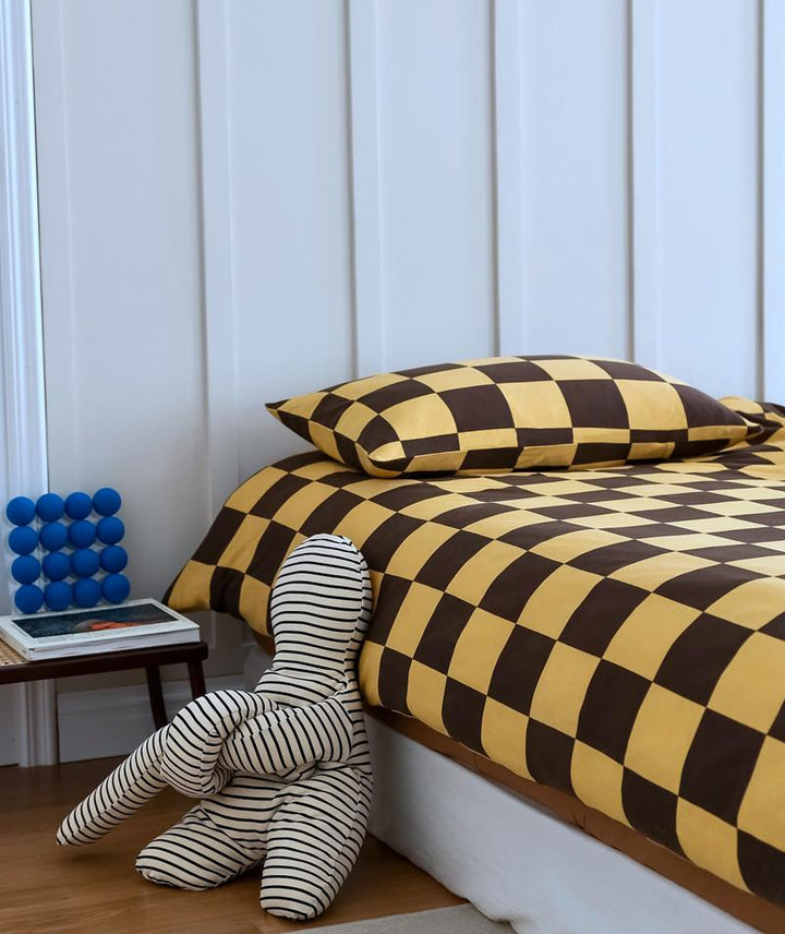 Checkerboard Plus Jersey Cotton Lightweight Bed Sheet -Bedding- Delicors