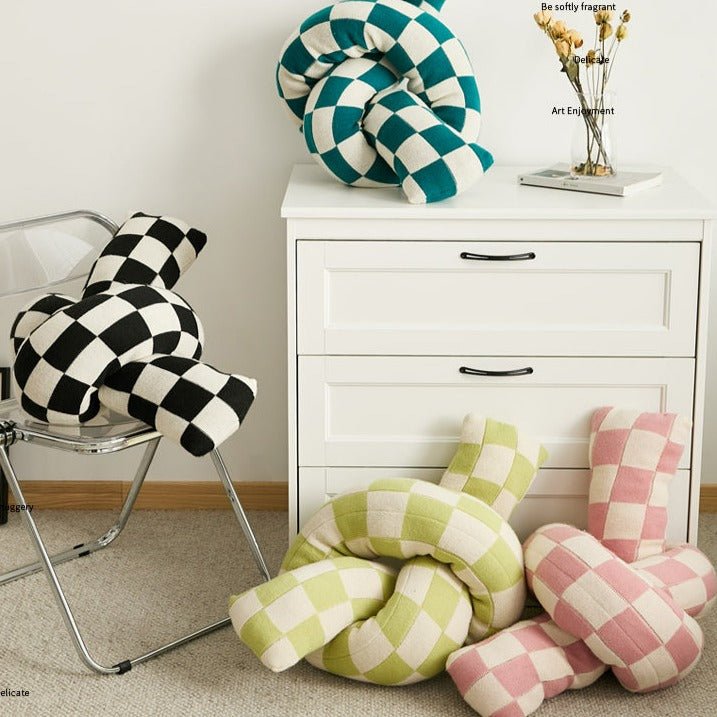 Checkerboard Twist Boucle Cushion Collection -- Delicors