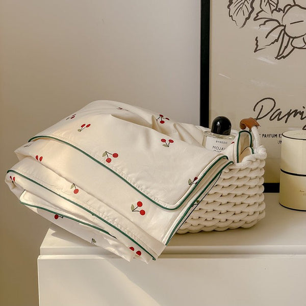 Cherry Summer Quilt Blanket -Throw- Delicors