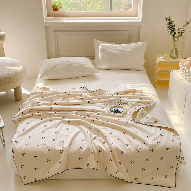 Cherry Summer Quilt Blanket -Throw- Delicors
