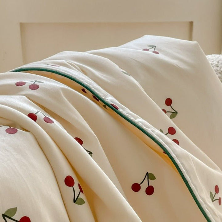 Cherry Summer Quilt Blanket -Throw- Delicors