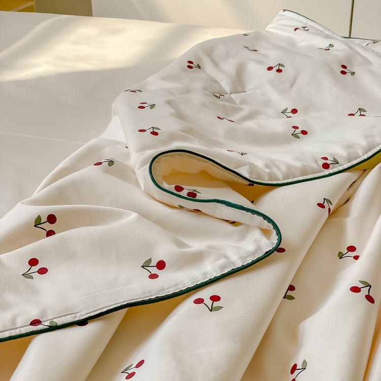 Cherry Summer Quilt Blanket -Throw- Delicors