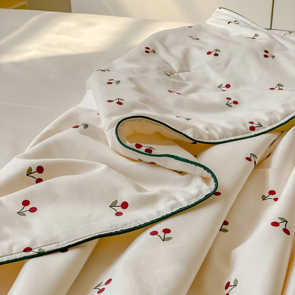 Cherry Summer Quilt Blanket -Throw- Delicors