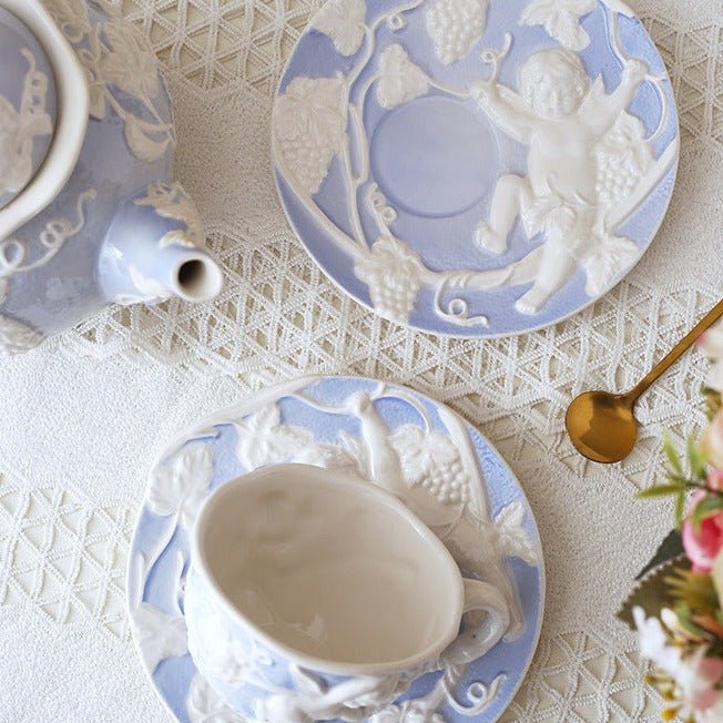 Cherub Teacup & Pot Collection -Dinnerware- Delicors