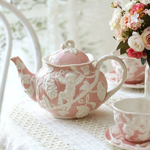 Cherub Teacup & Pot Collection -Dinnerware- Delicors