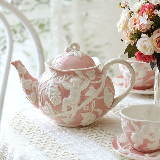 Cherub Teacup & Pot Collection -Dinnerware- Delicors