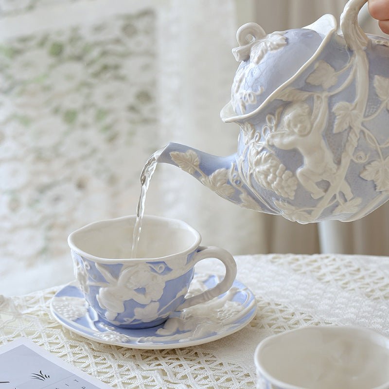 Cherub Teacup & Pot Collection -Dinnerware- Delicors