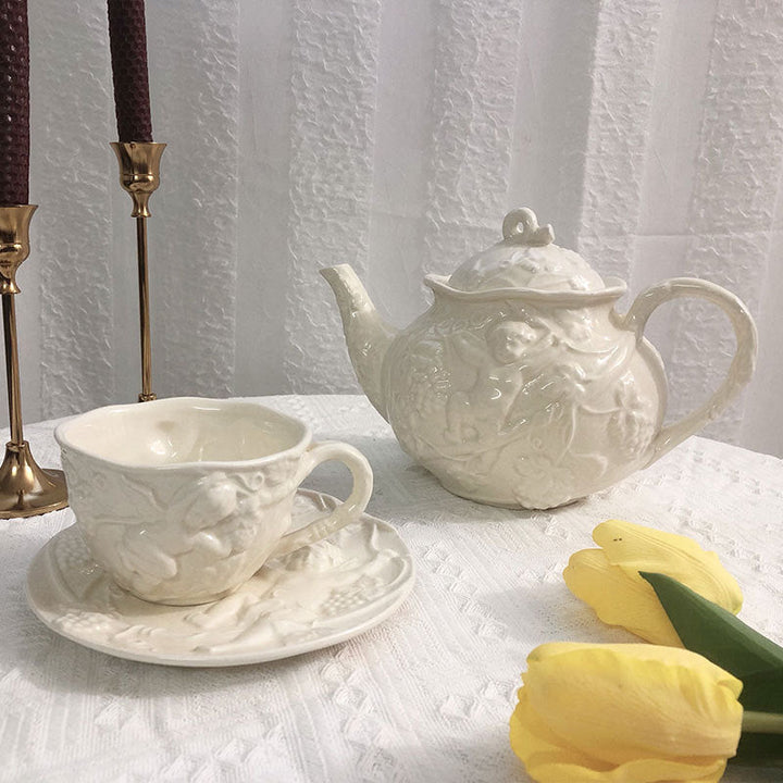 Cherub Teacup & Pot Collection -Dinnerware- Delicors