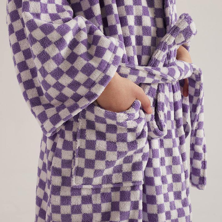 Classic Checkerboard Bathrobe -Bathrobe- Delicors