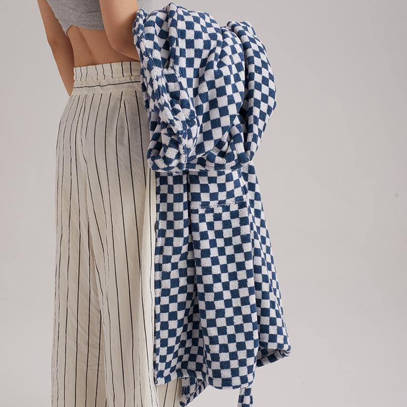 Classic Checkerboard Bathrobe -Bathrobe- Delicors