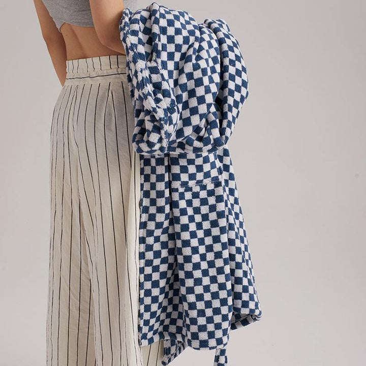 Classic Checkerboard Bathrobe -Bathrobe- Delicors