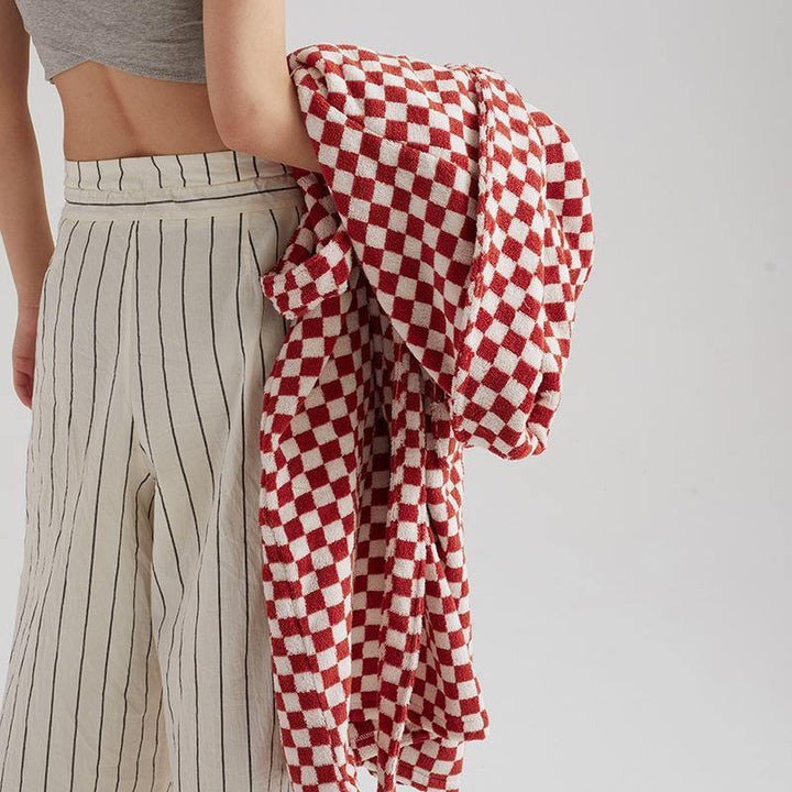 Classic Checkerboard Bathrobe -Bathrobe- Delicors