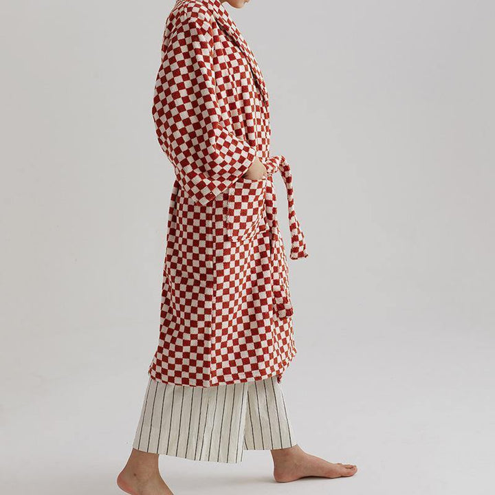Classic Checkerboard Bathrobe -Bathrobe- Delicors