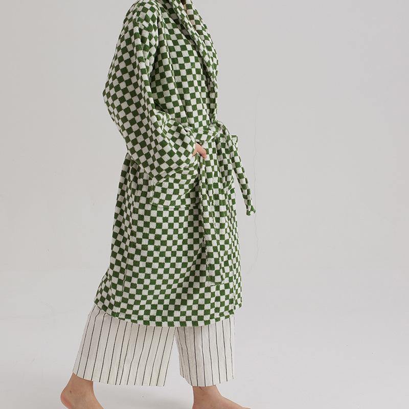 Classic Checkerboard Bathrobe -Bathrobe- Delicors