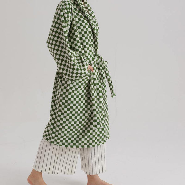 Classic Checkerboard Bathrobe -Bathrobe- Delicors