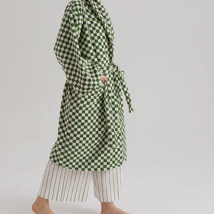 Classic Checkerboard Bathrobe -Bathrobe- Delicors