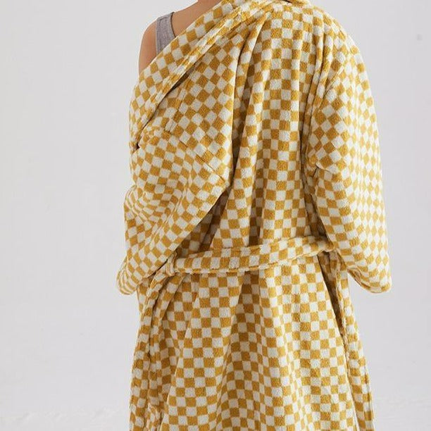 Classic Checkerboard Bathrobe -Bathrobe- Delicors
