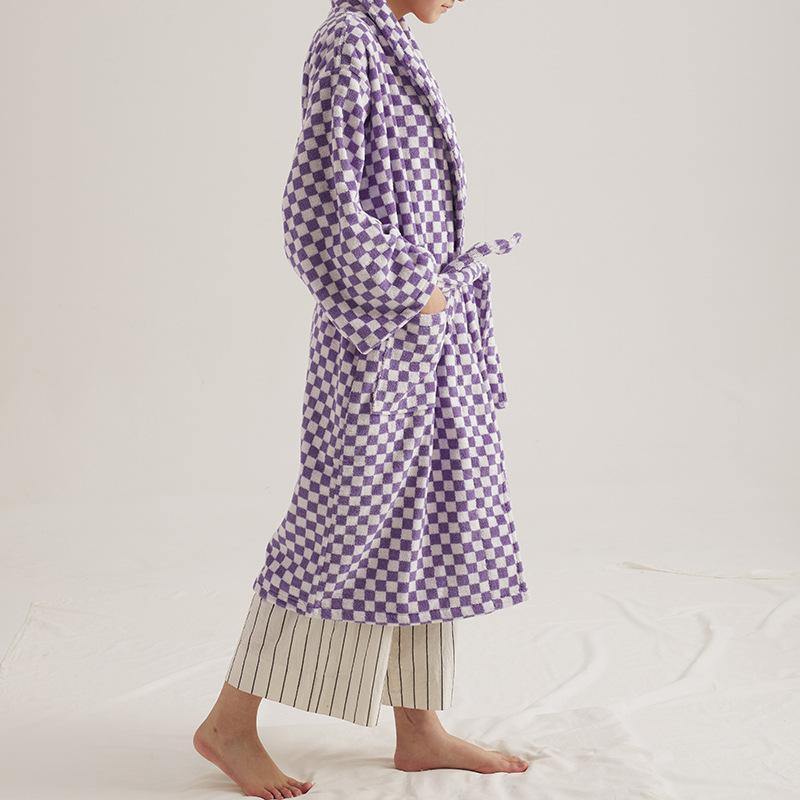 Classic Checkerboard Bathrobe -Bathrobe- Delicors