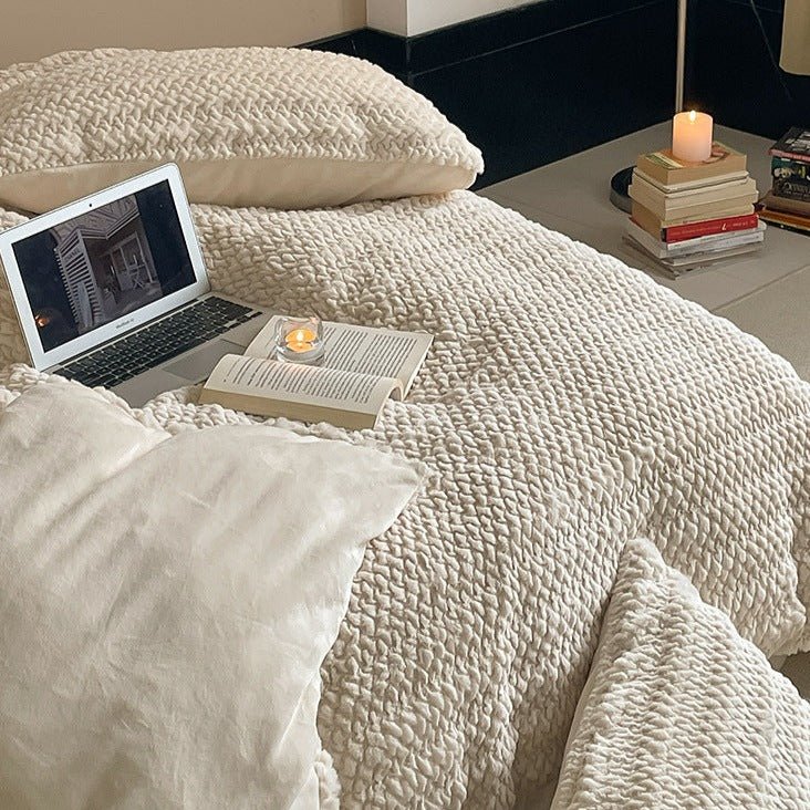 Cloud Cozy Fluffy Textured Bedding Set -Bedding- Delicors