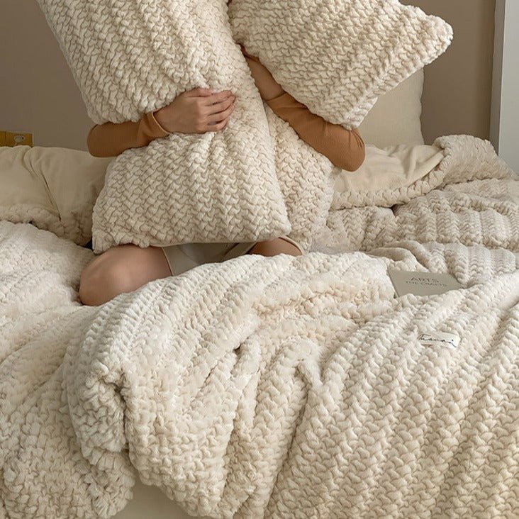 Cloud Cozy Fluffy Textured Bedding Set -Bedding- Delicors