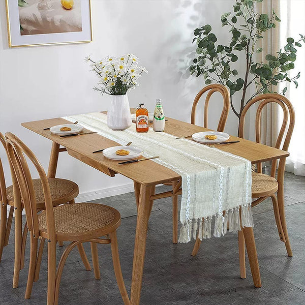 Cloudy Day Tassel Table Runner Collection -Table Runner- Delicors