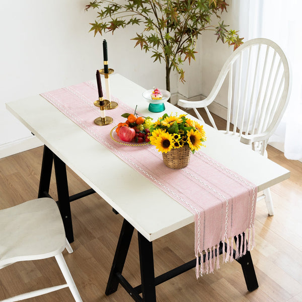 Cloudy Day Tassel Table Runner Collection -Table Runner- Delicors
