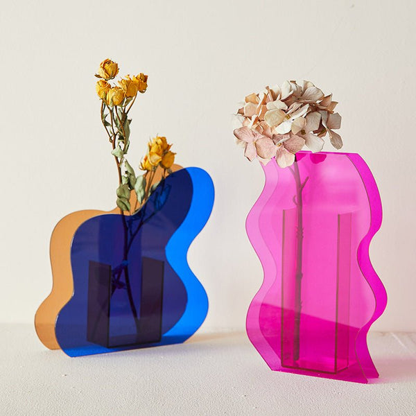 Colourful Nordic Irregular Acrylic Vase Collection -Vase- Delicors