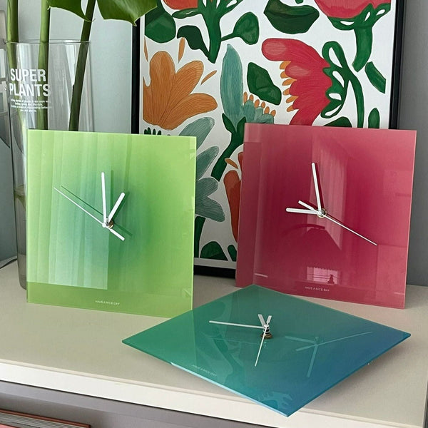 Cool Gradient Acrylic Clock Collection -clock- Delicors