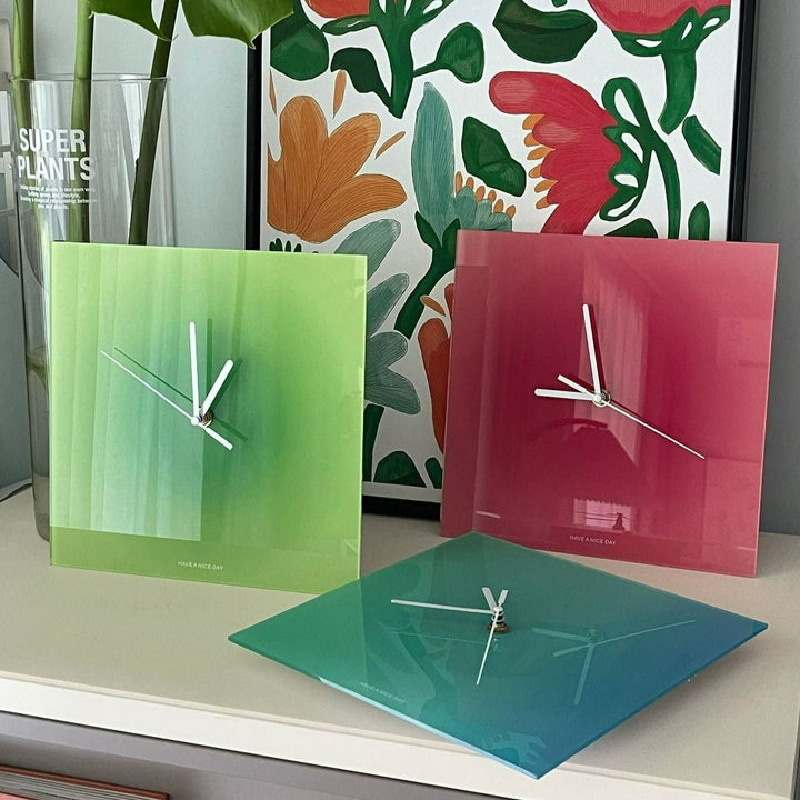 Cool Gradient Acrylic Clock Collection -clock- Delicors