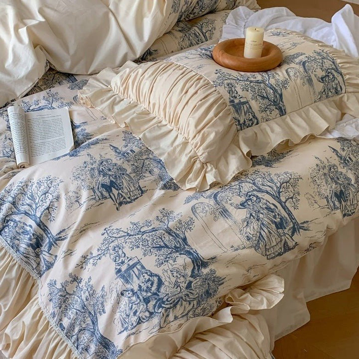Courtly Blue Quilt Cover Set -Bedding- Delicors