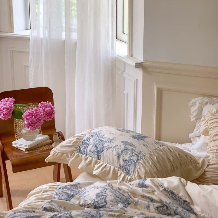 Courtly Blue Quilt Cover Set -Bedding- Delicors