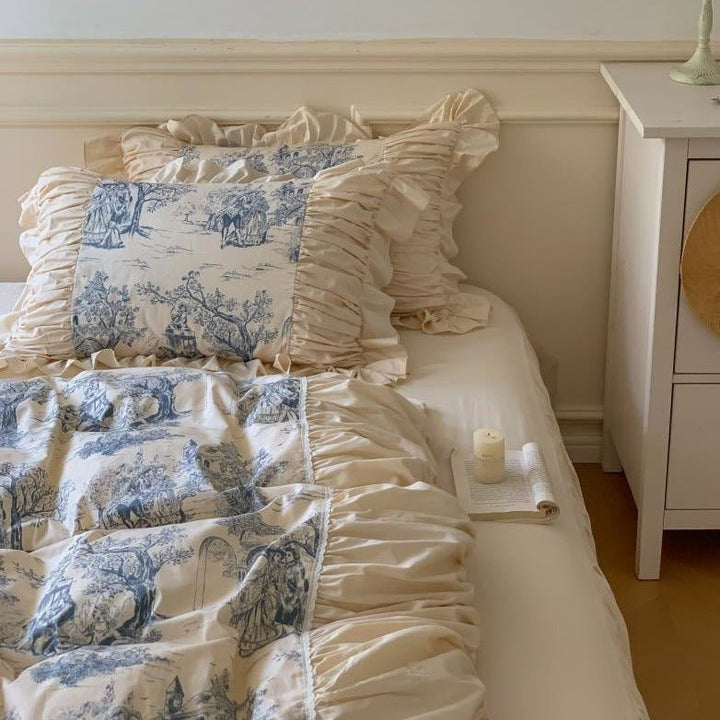 Courtly Blue Quilt Cover Set -Bedding- Delicors